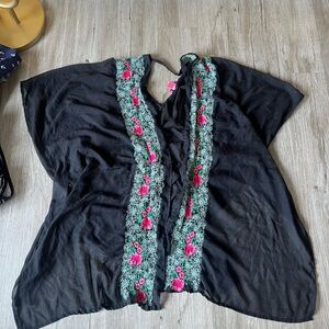Betsey Johnson Floral Embroidery kimono